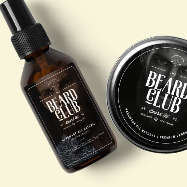 Custom Container Labels – Beard Club Round and Rectangle Labels