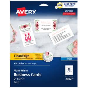 Clean Edge(R) Printable Business Cards, White