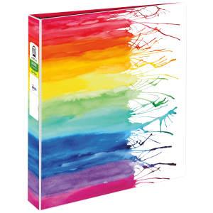 Amy Tangerine Binder, 1.5", Watercolor Rainbow