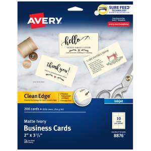 Clean Edge(R) Printable Business Cards, Ivory