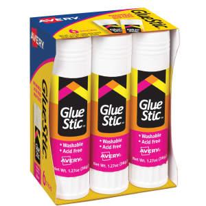 Glue Stic™ Glue Sticks, White, 6-Pack