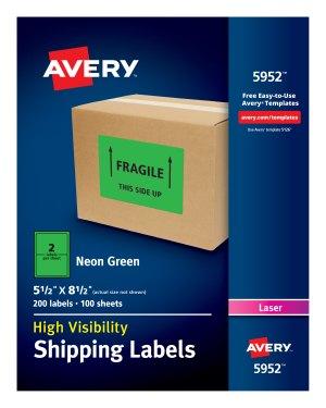 Neon Green Shipping Labels, 5-1/2" x 8-1/2"