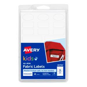 No-Iron Fabric Labels, Assorted, 45 Total