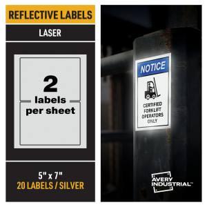 5" x 7" Reflective Silver Labels