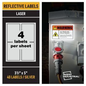 3.5" x 5" Reflective Silver Labels