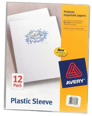 Plastic Document Sleeves, 12 Clear Sleeves