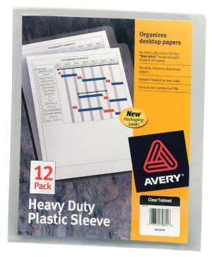 Heavy Duty Plastic Document Sleeves, 12 Sleeves
