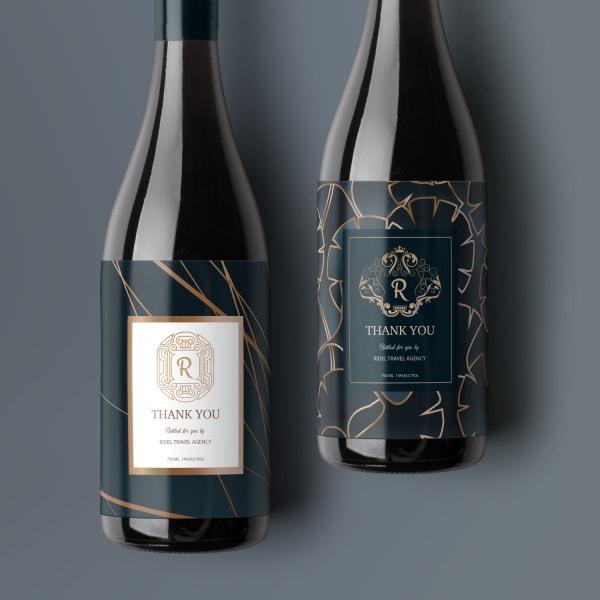wine bottle label design template