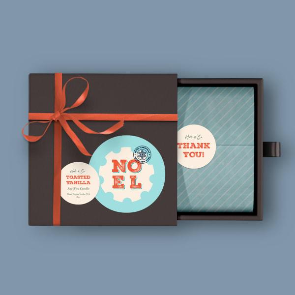 Bow Gift Tags & Stickers- Blue