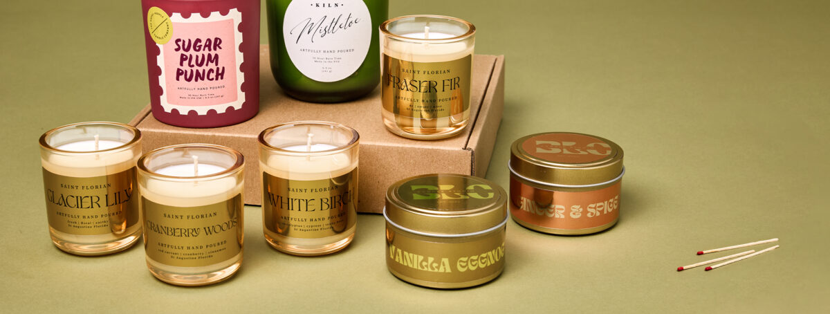 Top holiday candle scents and label designs